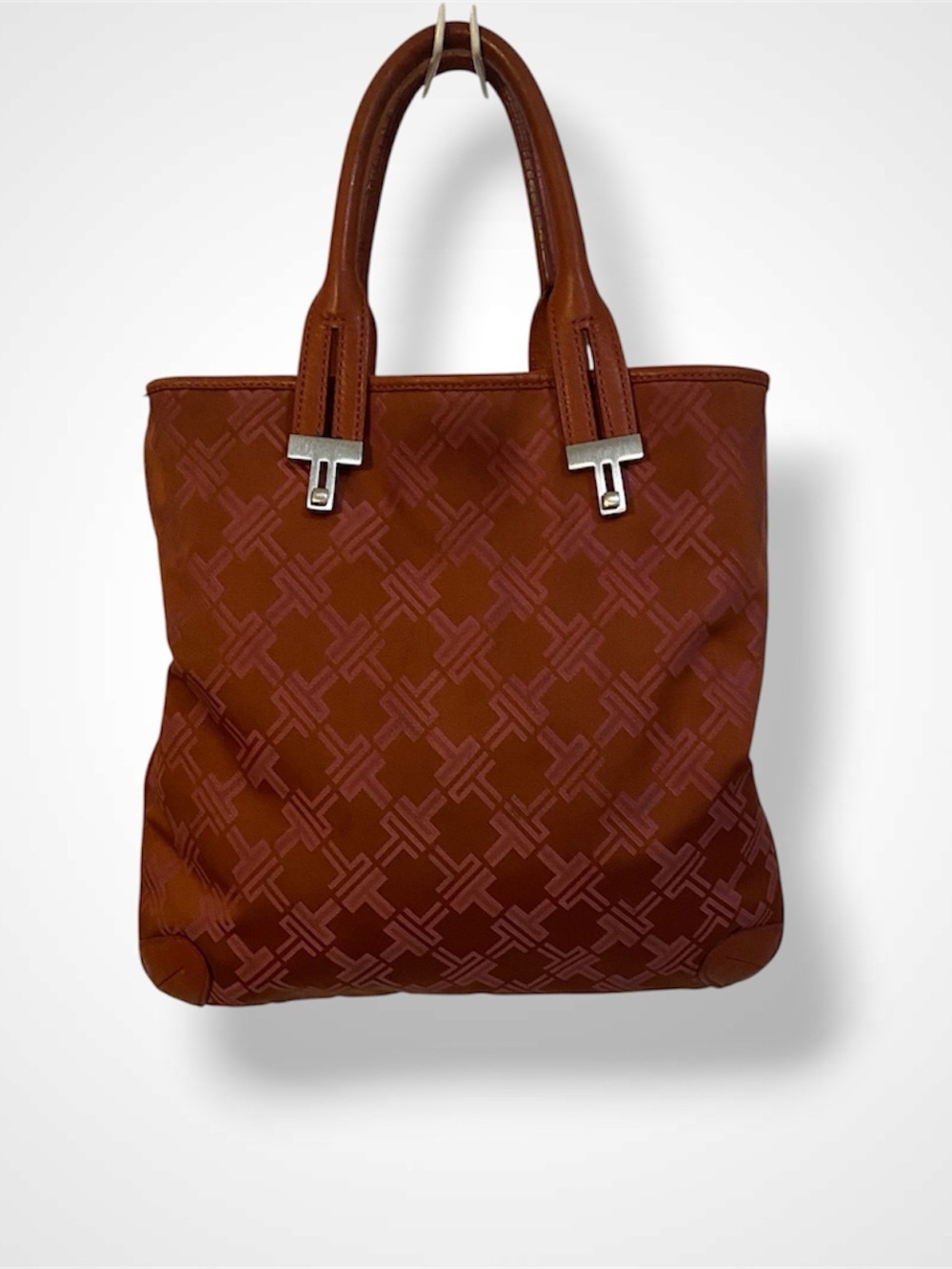 Tumi Wine (Rust Brow) Monogram Tote with Top Handles